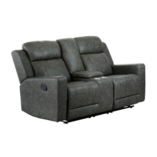 Asher Manual Reclining Loveseat Grey